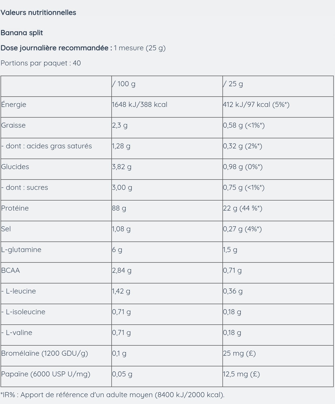 Proteine Pure Iso Pro Sachet individuel 25 g