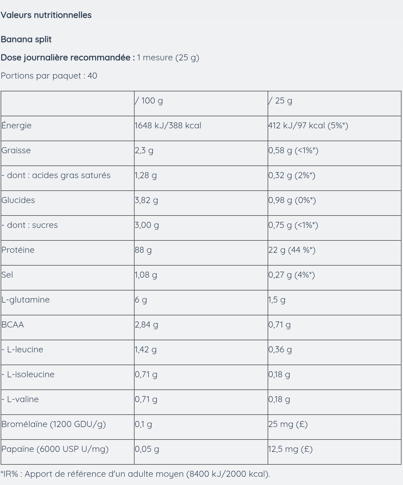 Proteine Pure Iso Pro Sachet individuel 25 g