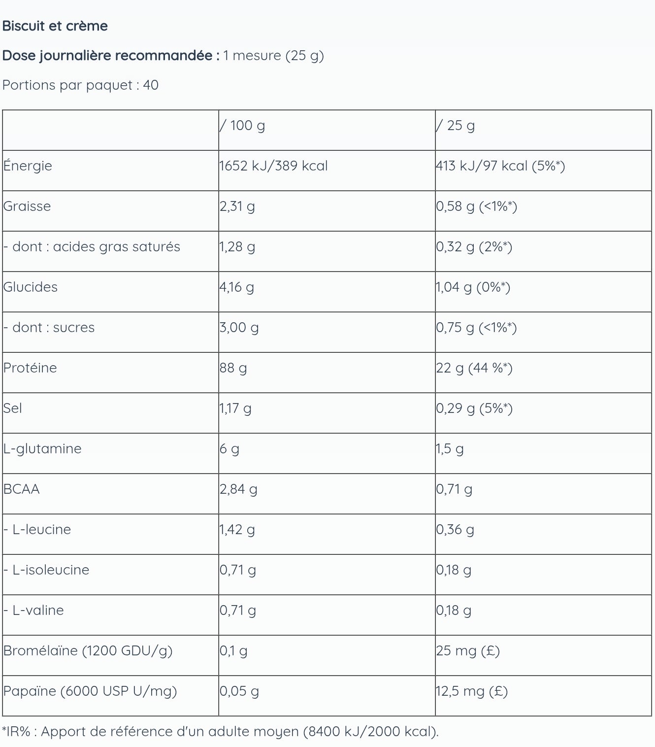 Proteine Pure Iso Pro Sachet individuel 25 g