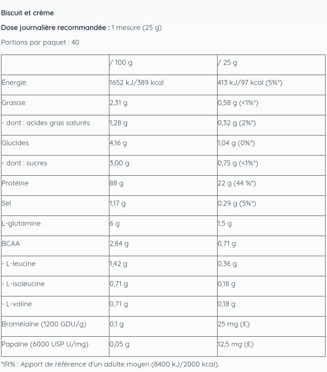 Proteine Pure Iso Pro Sachet individuel 25 g